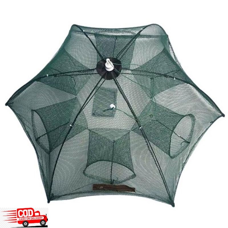 Payung Bubu Jaring 6 Lubang Jebakan Perangkap Udang ikan Kepiting Model Payung 6 Lubang