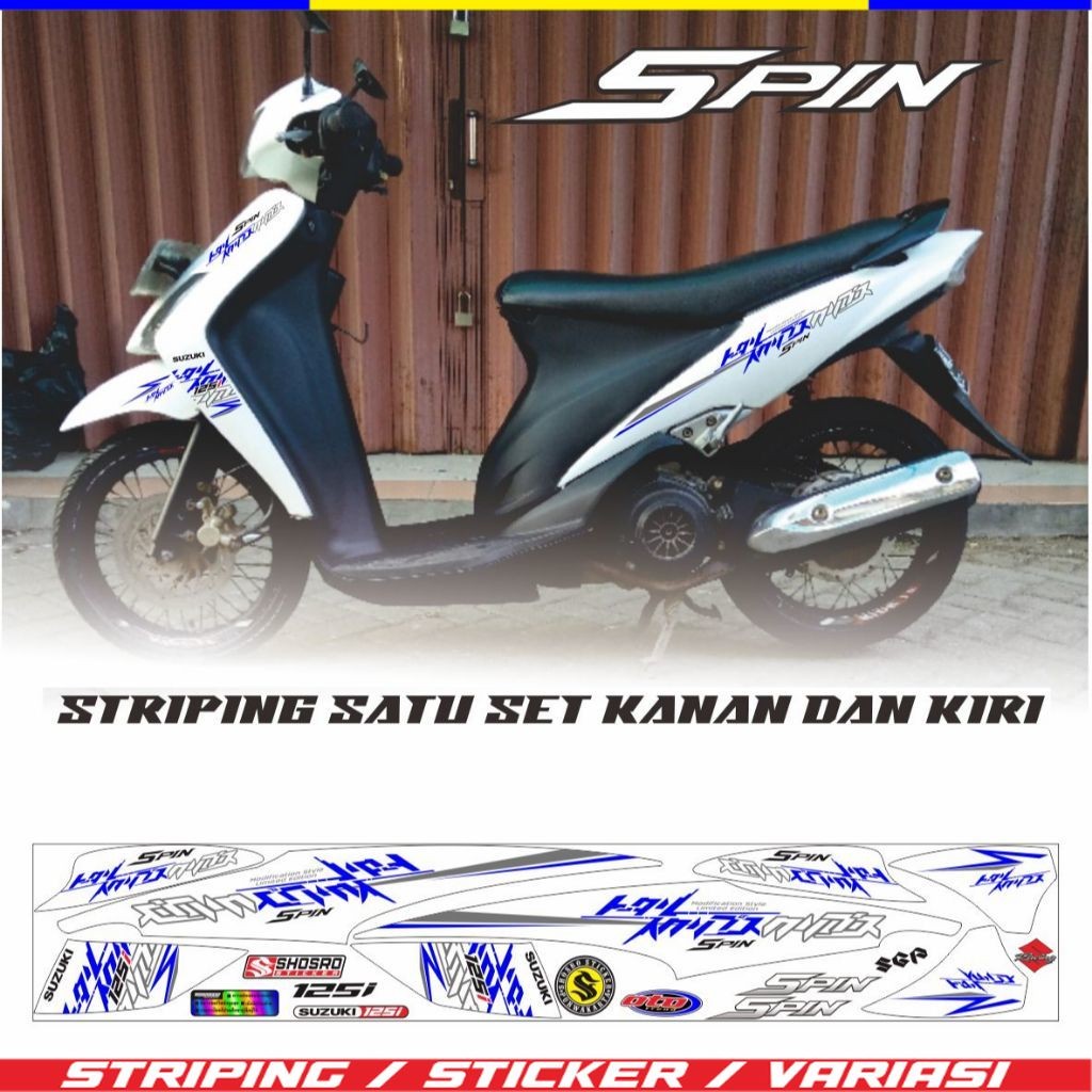 STIKER TERBARU STRIPING SPIN 125 SR / STIKER SPIN 125 / SR / SPIN / STIKER  SIMPLE MOTIF