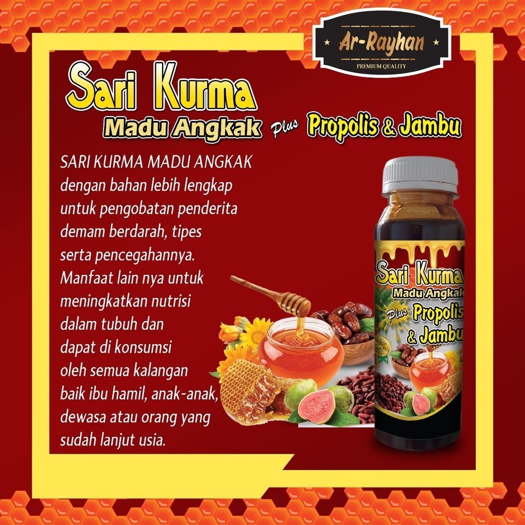 

Sari Kurma Madu Angkak plus Jambu Biji Ar-Rayhan Untuk Memelihara Kesehatan Isi 330 Gr - Herbal Menaikkan Trombosit dan DBD