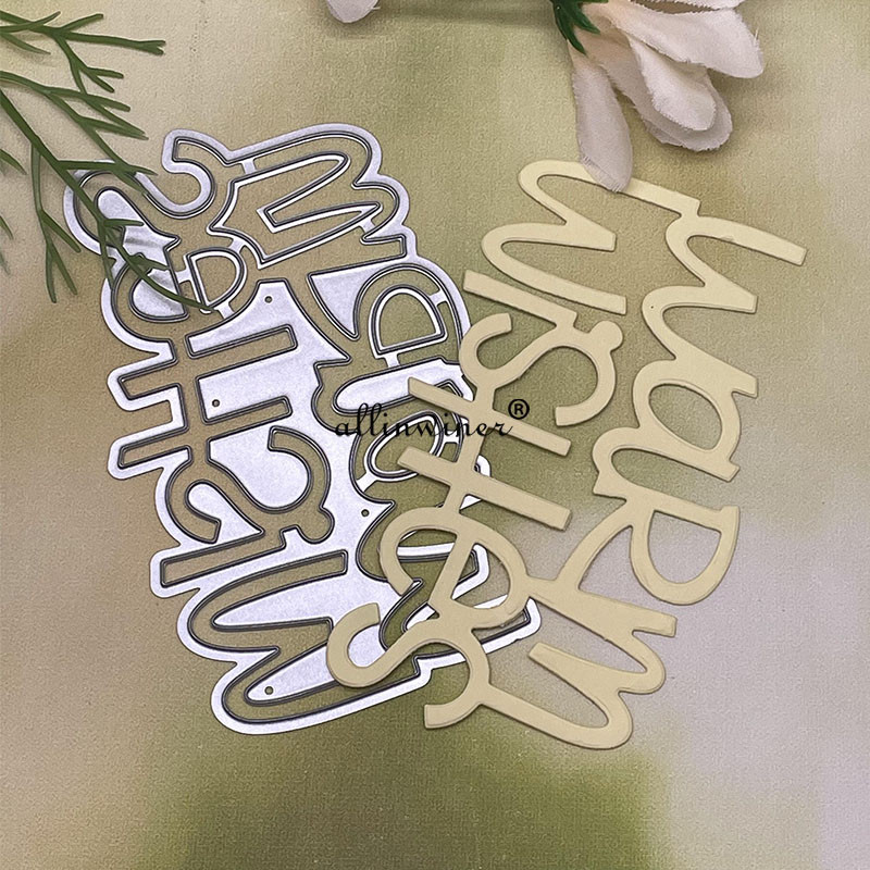 

Warm Wishes Letter Metal Cutting Dies for DIY Scrapbooking Album Paper Cards Decorative Crafts Embossing Die Cuts