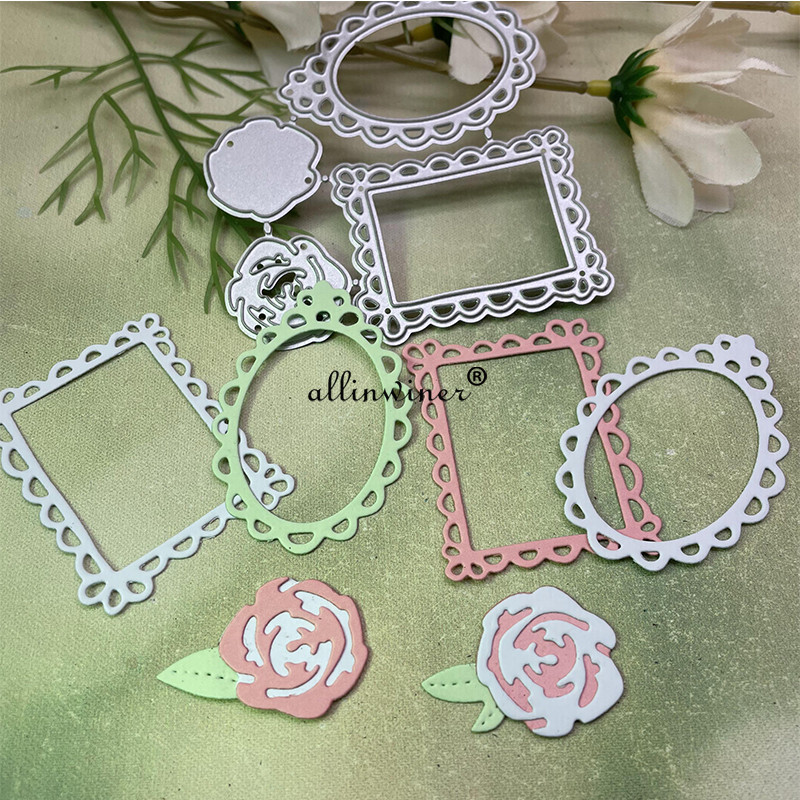 

Flowers lace frame Metal Cutting Dies Stencils For DIY Scrapbooking Decorative Embossing Handcraft Die Cutting Template