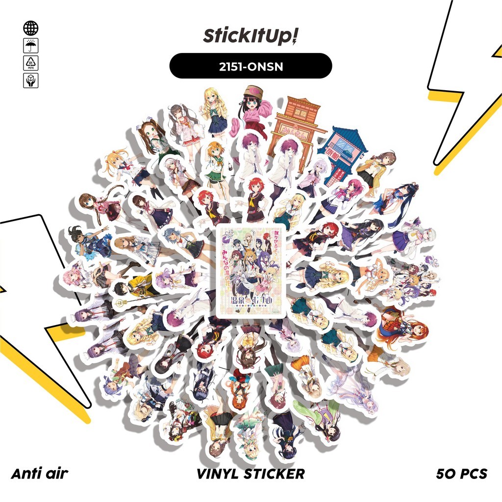 

COD✨ 50 Pcs Stiker ANIME SERIES ONSEN MUSUME CHAR MIX 01 Lucu Anti Air Untuk Dekorasi Notebook Sepeda Skateboard Handphone DIY