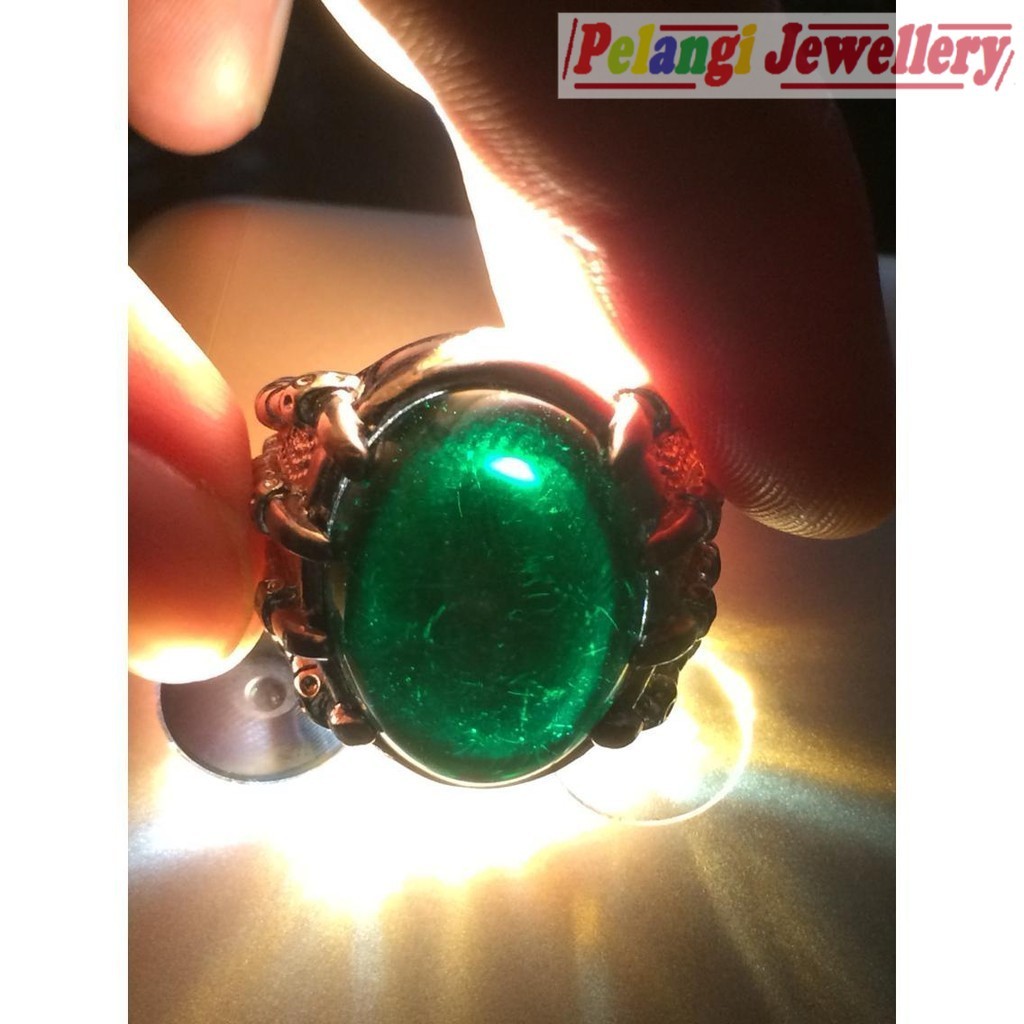 Cincin Titanium Batu Natural Kecubung Daun HQ