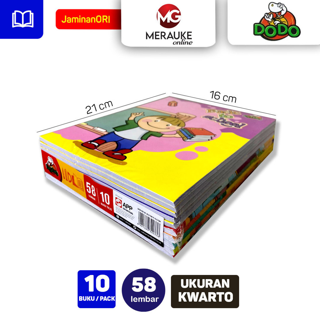 

Buku Tulis DODO 58 Lembar (1 Pack Isi 10 Buku)