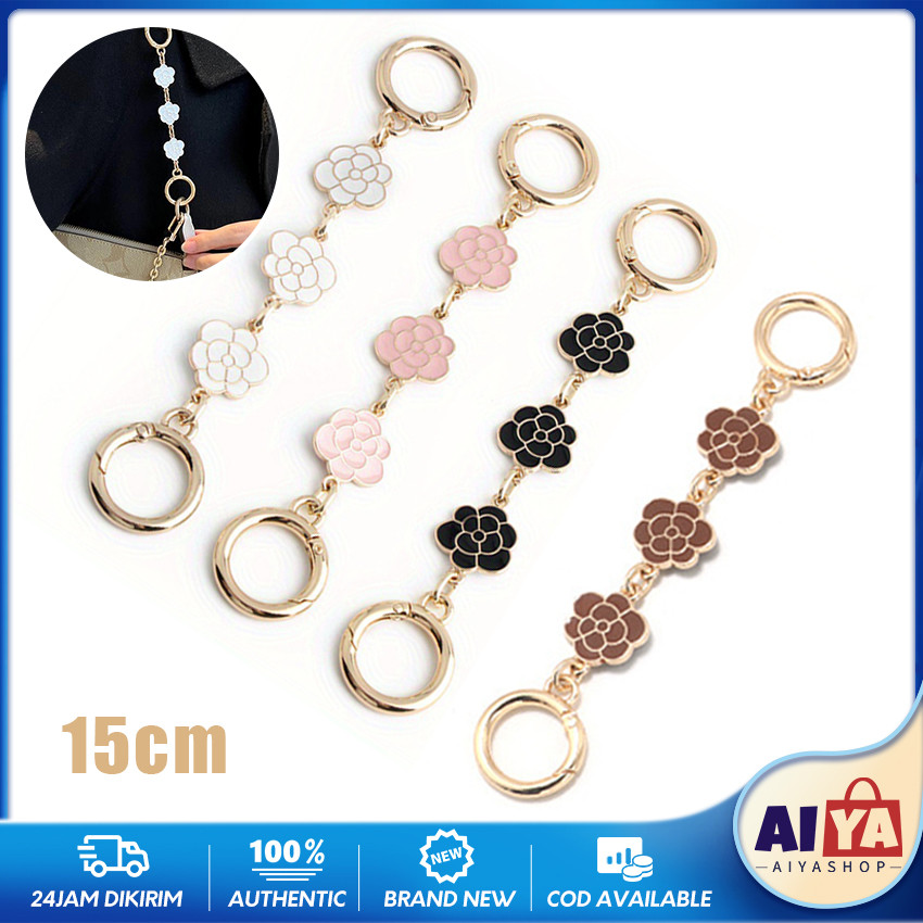 Bag Chain Extender (Bunga Camelia) Strap Extender Tas Chain Adjuster Connector Bag Chain Rantai