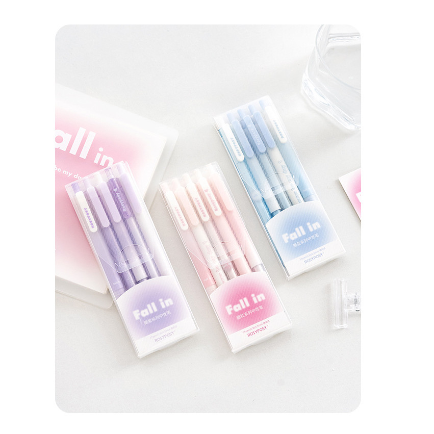 

5Pcs/Set 0.38mm 0.5mm Neutral Pen Korean Style Simple Cute Super Cute Creative Ins Style Student Black Pen Office Stationery