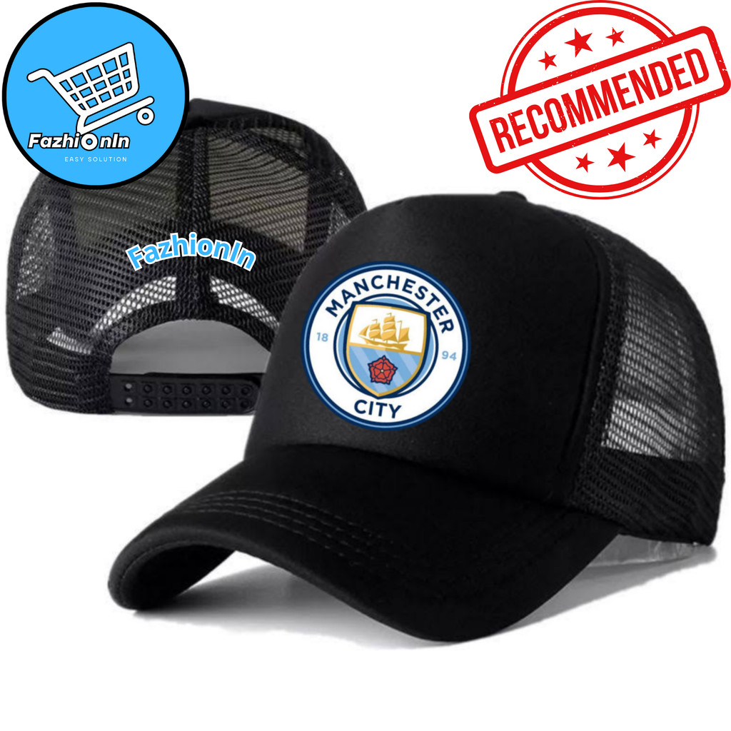 FazhiionIn Topi Trucker MANCHESTER CITY - Topi Distro MANCHESTER CITY Logo - Topi MANCHESTER CITY Pr