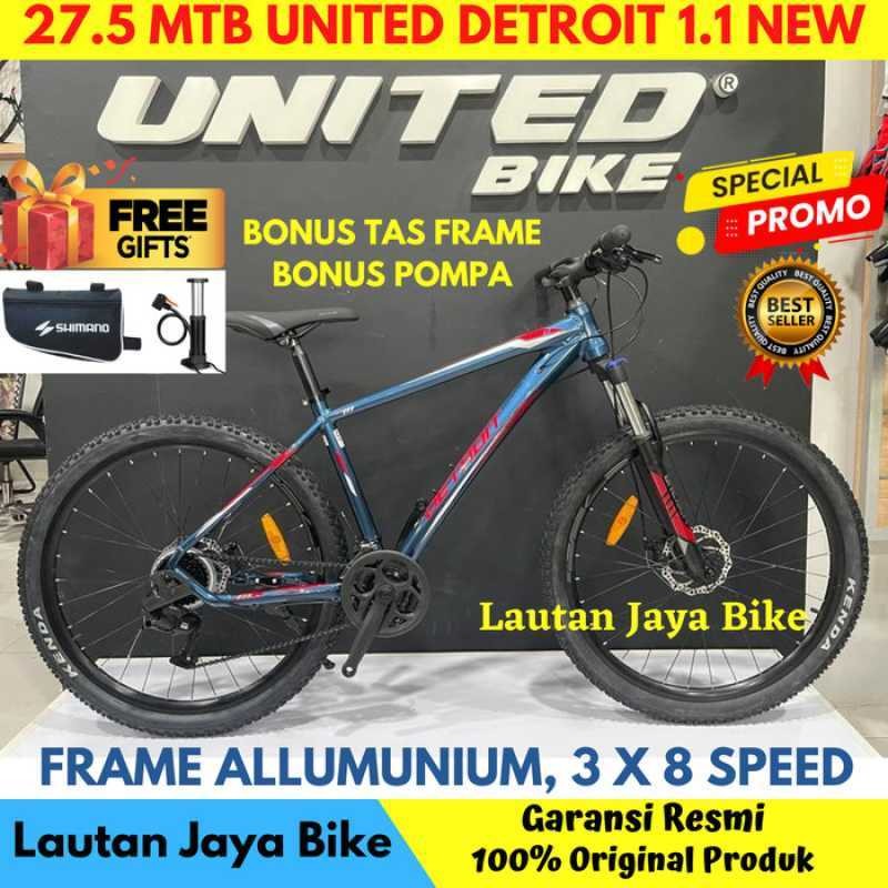 PROMO- SEPEDAUNG 27.5 MTB UNITED DETROIT 1.1 TERBARU FORK BISA LOCK