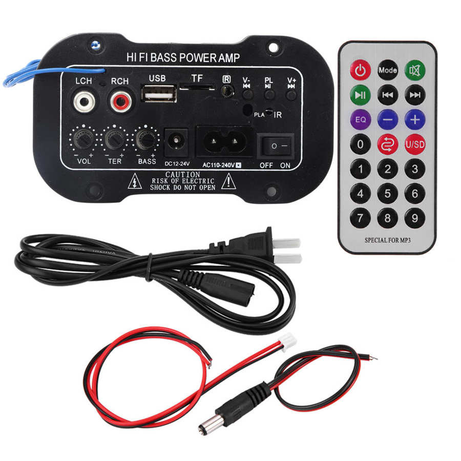 5 Inch Auto Car Digital  Amplifier Hifi Bass High Power Stereo Audio AMP Amplifier USB TF Remote Con