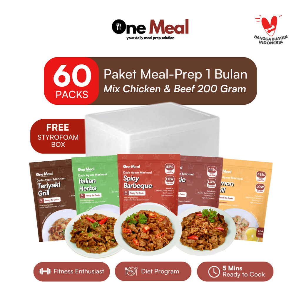 

Paket Meal-Prep 1 Bulan Lauk Marinasi Frozen 60 Pack 200 Gram