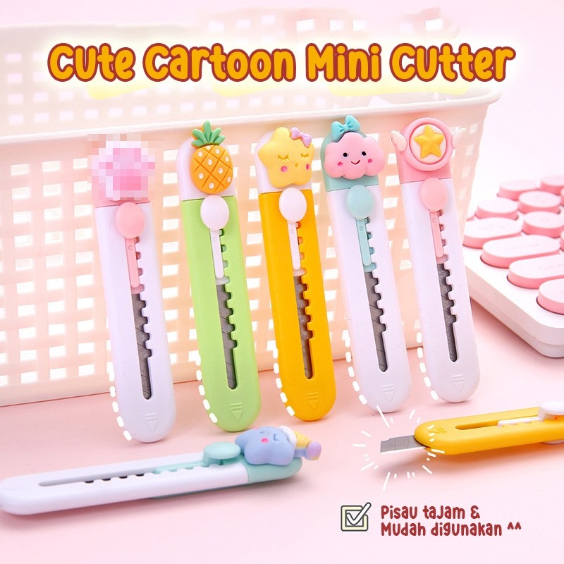

Joi.Street - Hand Cutter Mini Karakter Kartun Lucu, Pisau Silet Lucu, Travelling Cutter Mini Portable, Alat Pemotong Kertas