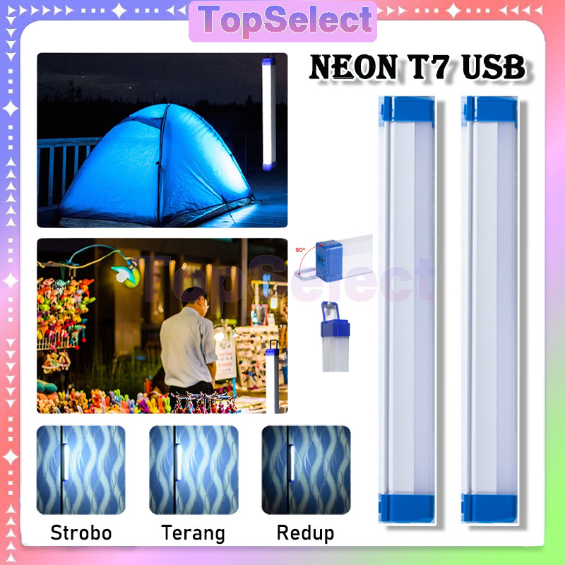 Darurat Portable Multifungsi Lampu/Lampu Emergency Neon LED Stik Stick Panjang 3 Mode/Lampu Neon LED