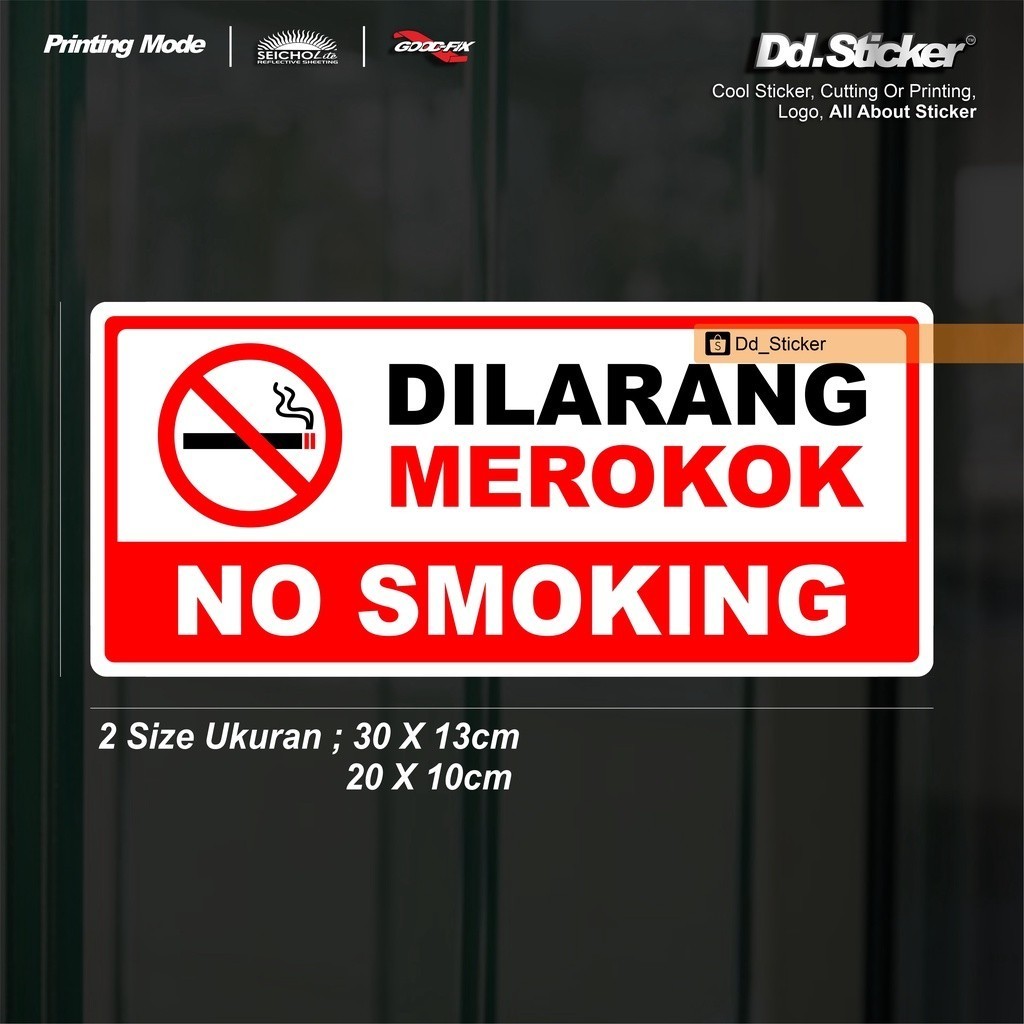 

DILARANG MEROKOK NO SMOKING AREA 30cm Warning Sticker | Printing Sticker