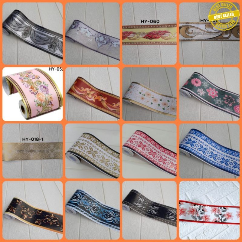 LIS BORDER wallborder / lis dinding wallpaper sticker pembatas dinding ukuran 10 cm x 10 m