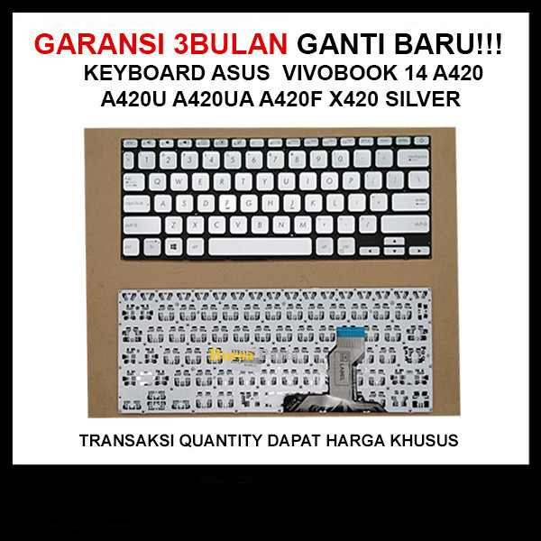 Keyboard Asus Vivobook 14 A420 A420u A420ua X420S SILVER .
