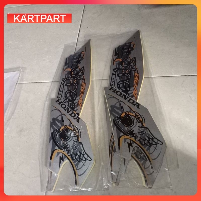 striping stiker les body Honda beat street 2022 silver bahan original
