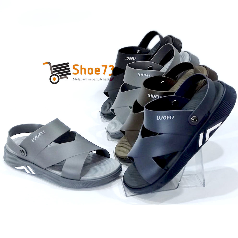 LUOFU E 6240 E01 SIZE 40-44 ORIGINAL l Sandal Selop Tali jelly PRIA l Sendal GUNUNG cowok impor