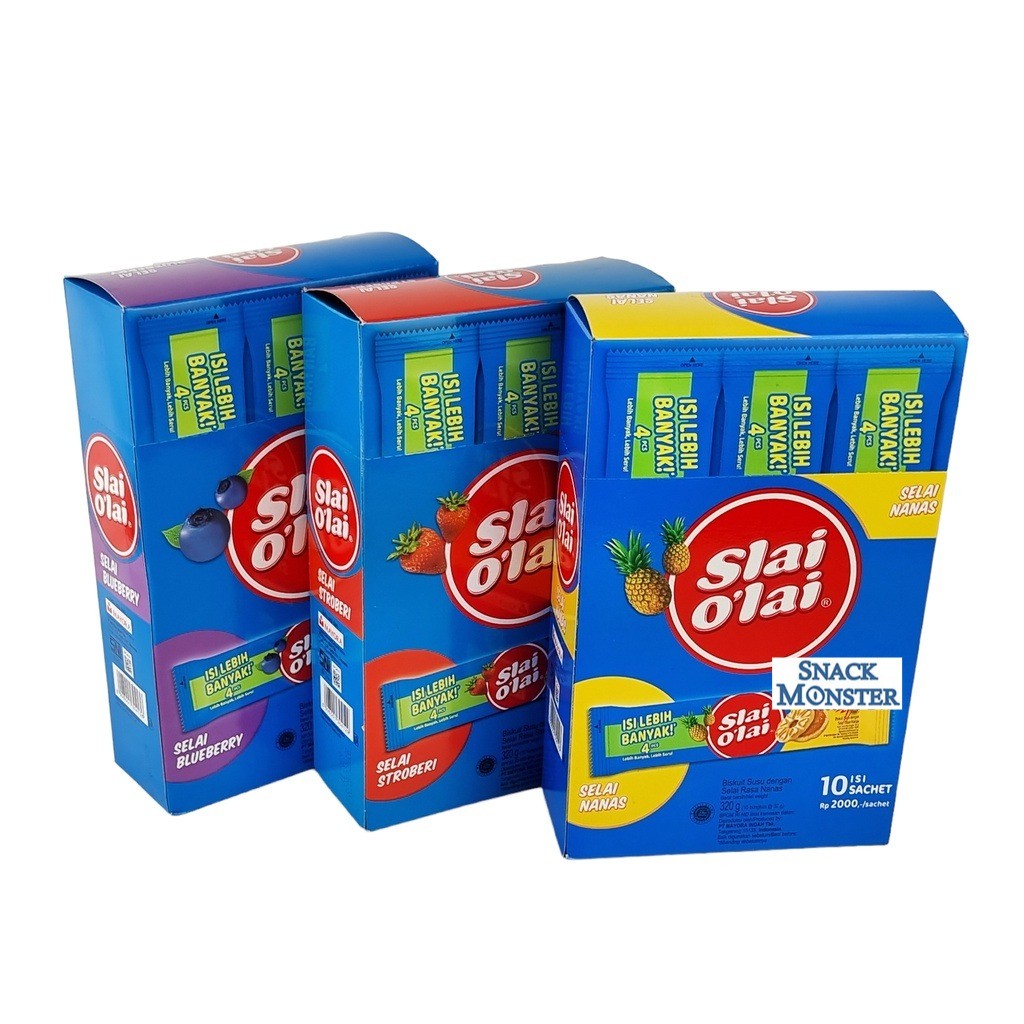 

Slai Olai Biskuit isi Selai BOX - Netto 10 bks x 32 gr