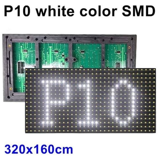 

P10 Led White module 32x16 outdoor out door running text putih panel by Inspire Id
