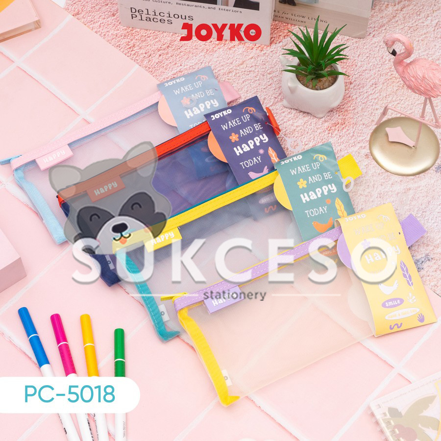 

Joyko Pencil Case PC-5018 Happy Color / Kotak Tempat Pensil Jaring Murah