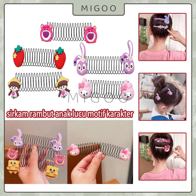 6PCS Sirkam Rambut Anak Lucu Motif / Sirkam Rambut Anak Motif Kartun Jepit Sanggul