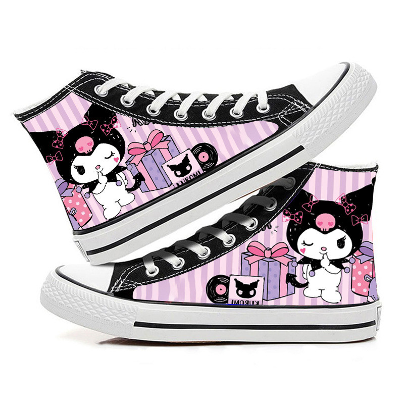 Girl Canvas Fashion Shoes Casual Cartoon kawaii kuromi  Sport comfort Shoes Children Print Boys Tenn