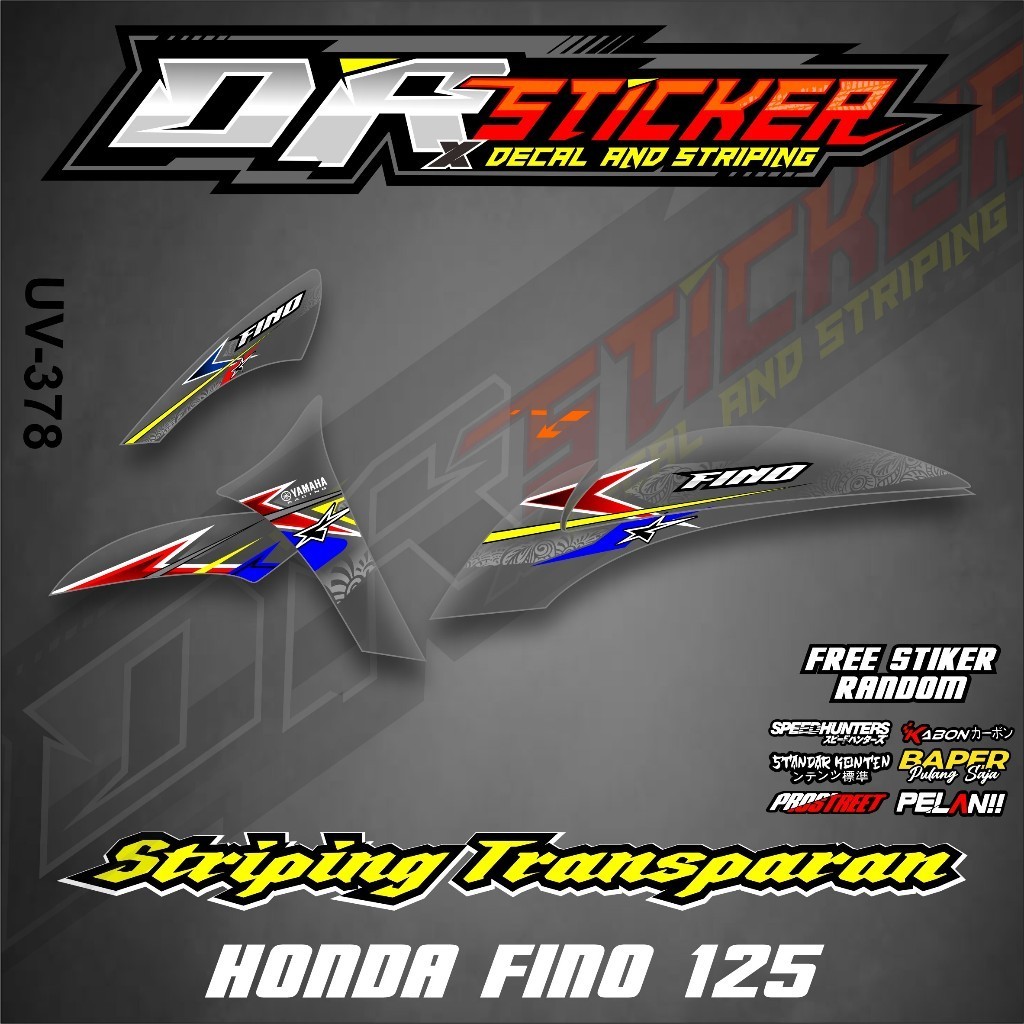 STICKER TERBARU STRIPPING TRANSPARAN FINO 125 CC LIST SIMPEL PELINDUNG BODY MOTOR