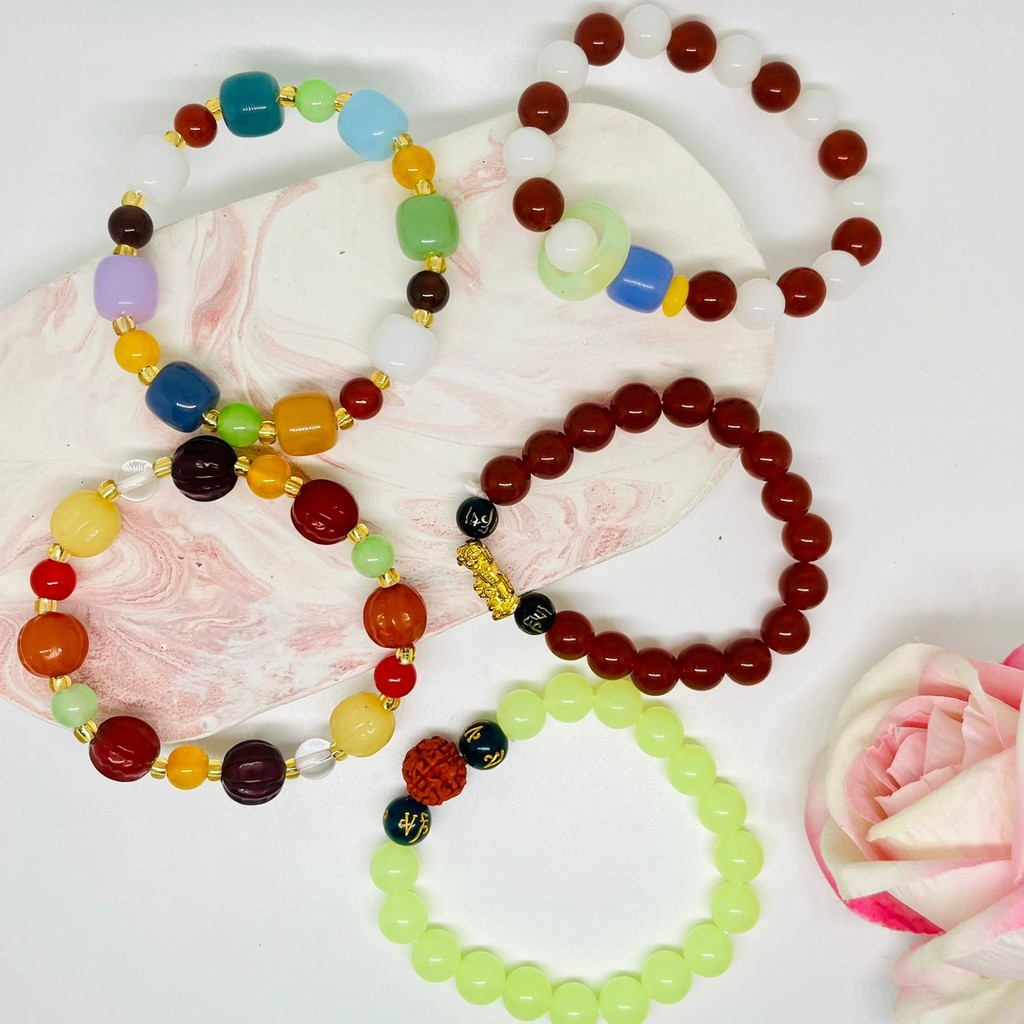 Cina Gelang Keberuntungan Pixiu Gelang Doa Kacang Merah Bracelets Manik-manik Gelang Korea Kacang Ke