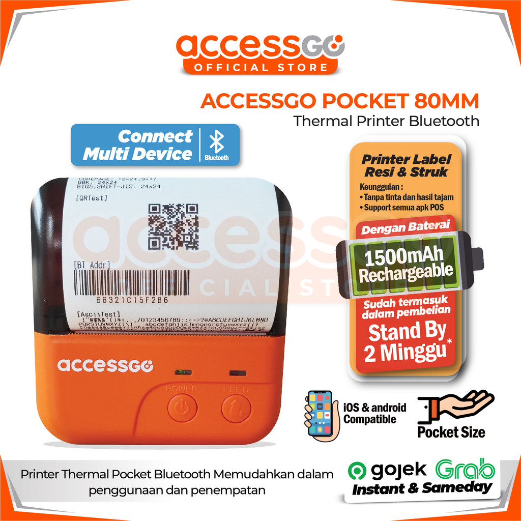 Printer Thermal 80mm Bluetooth accessgo