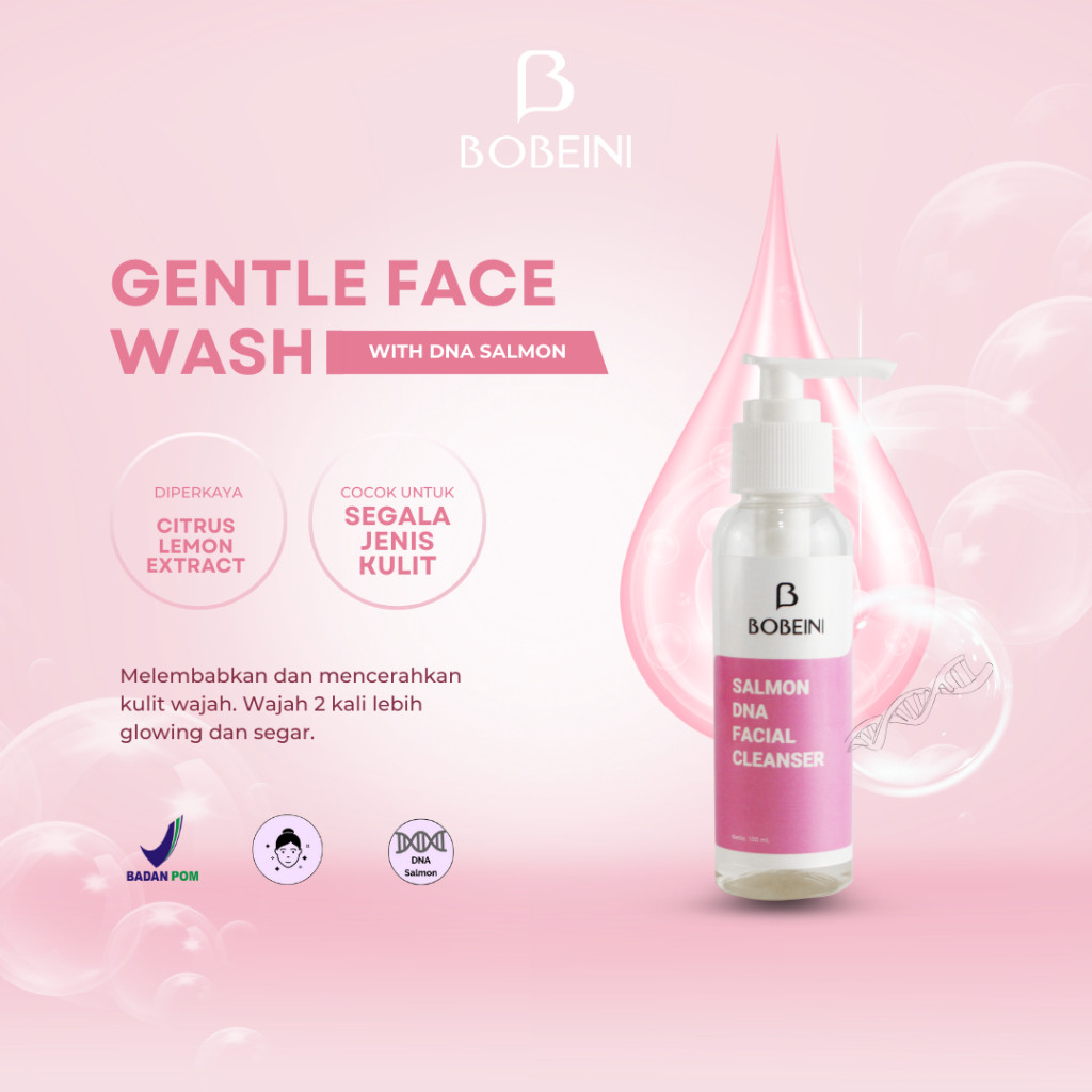 Bobeini Salmon DNA Facial Wash 100 Ml BPOM / Face Wash Pemutih Wajah / Skincare Wajah 100 ML / Facia