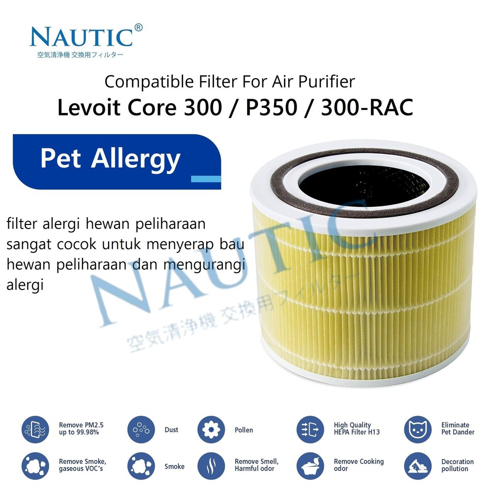 Filter Pengganti untuk Levoit Core 300 / Core P350 / Core 300s Air Purifier Levoit 300s 300 P350