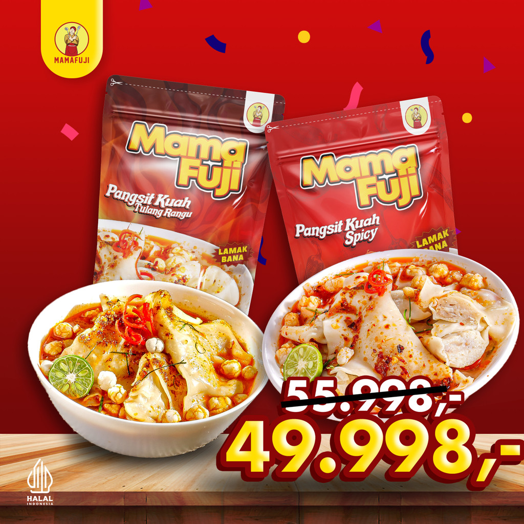 

Mamafuji - PAKET MURAH 2 Pangsit Kuah Pedas (Ayam Spicy + Tulang Rangu)