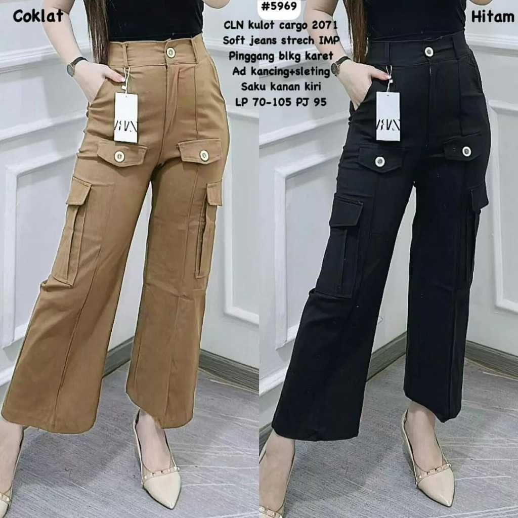 Allin - CLN Kulot Cargo Kode 2017 Bawahan Softjeans Trendy Celana Cargo Kekinian Terbaru Alin Wanita