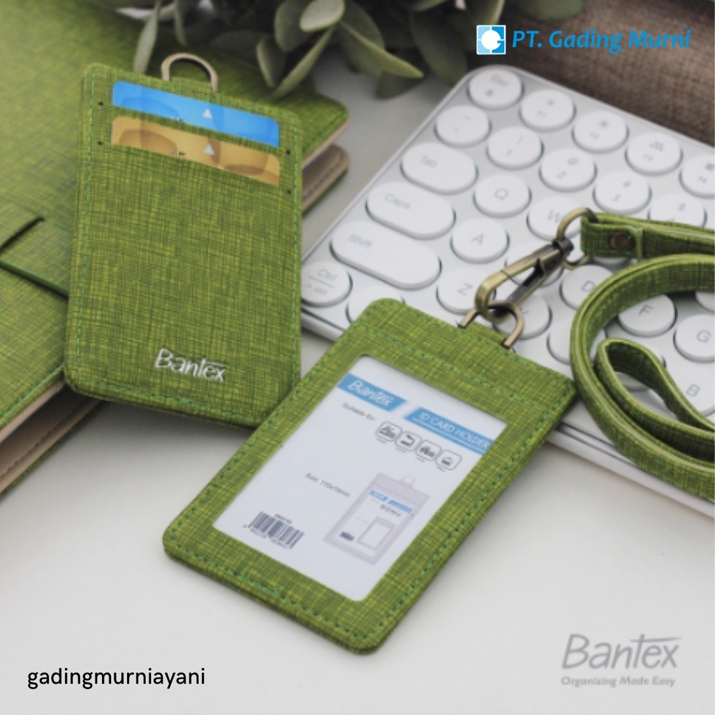 

Bantex Leather Name Tag ID Card Holder Lime 8869 65 Kulit Sintetis Lanyard Tali
