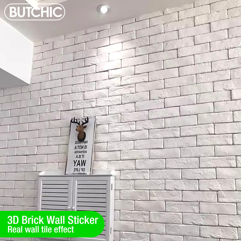 3D brick wall sticker tile 3D wall decor waterproof stone tile ceramic mosaic TV background wall bed