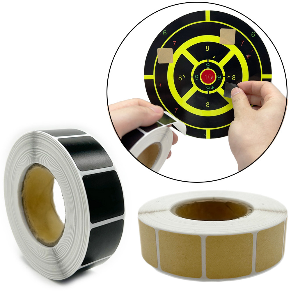 1000/Pcs Shooting Target 22mm Square Brown Black Repair Target Stickers Shooting Target Bullseye Sti