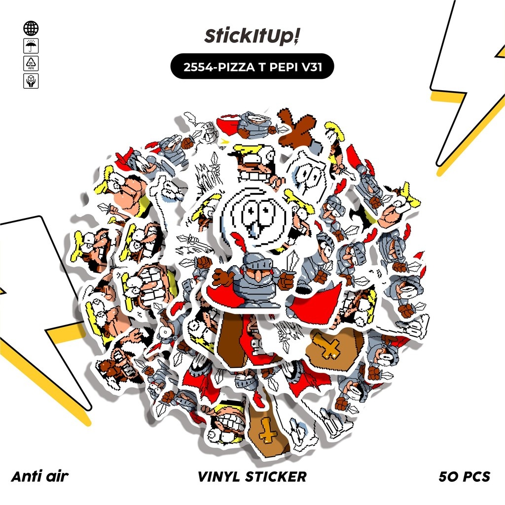 

COD✨ 50 Pcs Stiker PIZZA T PEPI V31 Lucu Anti Air Untuk Dekorasi Notebook Sepeda Skateboard Handphone DIY