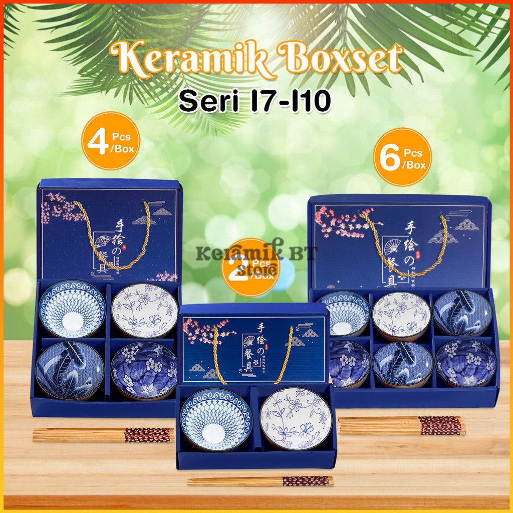 Hampers Parcel Gift Set Keramik Peralatan Makan Mangkok Keramik Gaya Japan Boxset Seri-I Bowlset