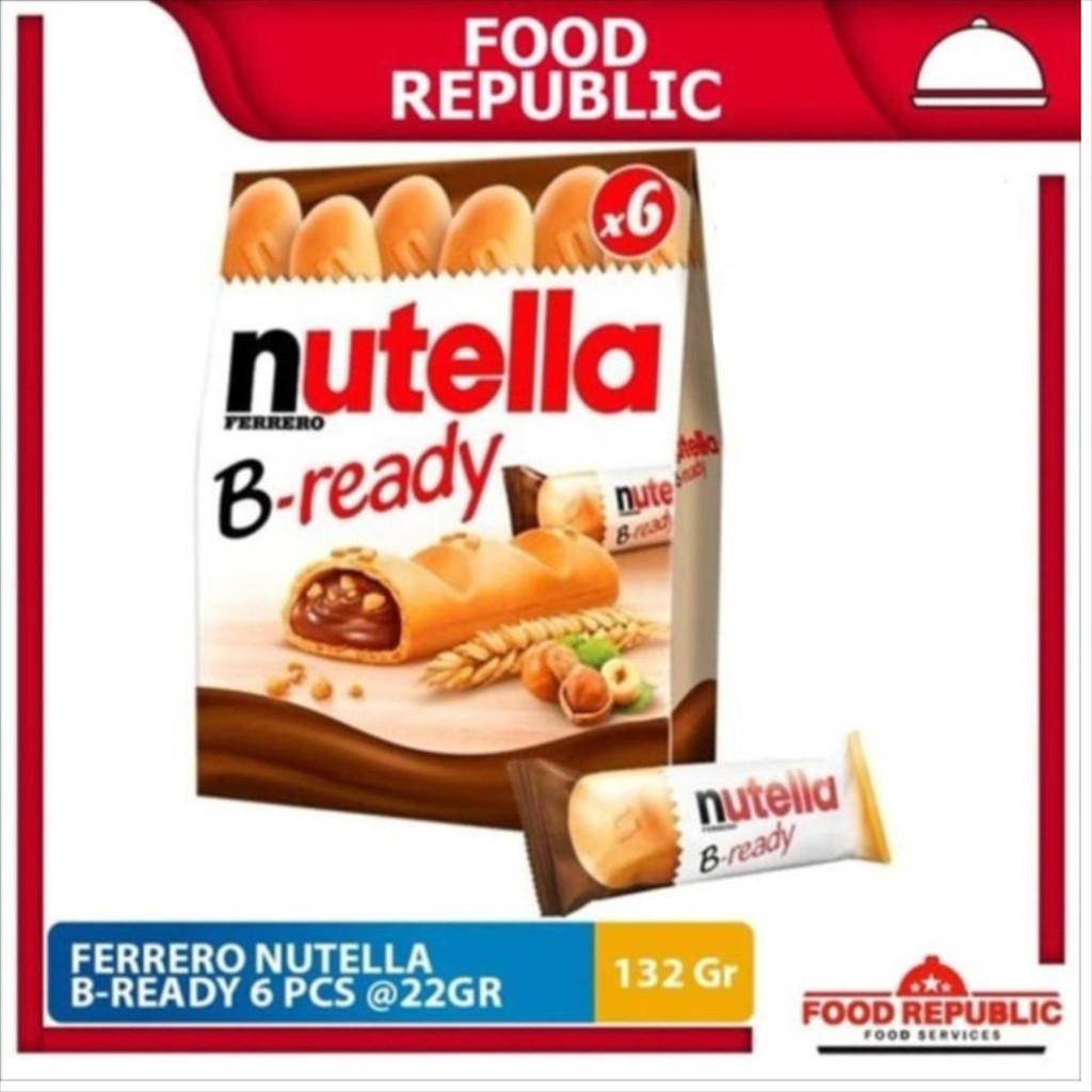 

Nutella B-Ready 132 Gr isi 6 Pcs Biskuit Wafer Kacang Hazelnut Cokelat