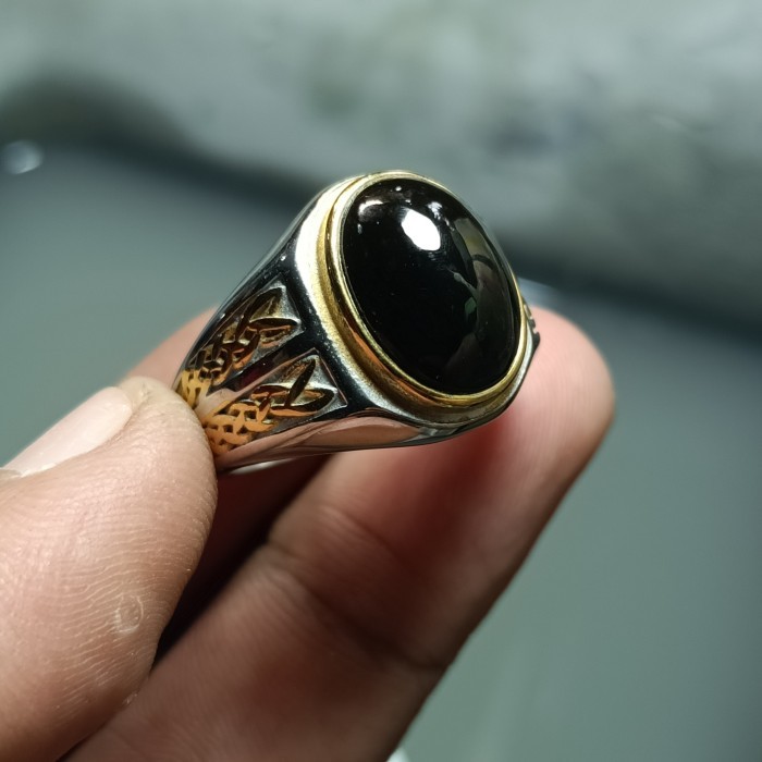 cincin Batu akik Yaman Wulung asli yemen.ring titanium