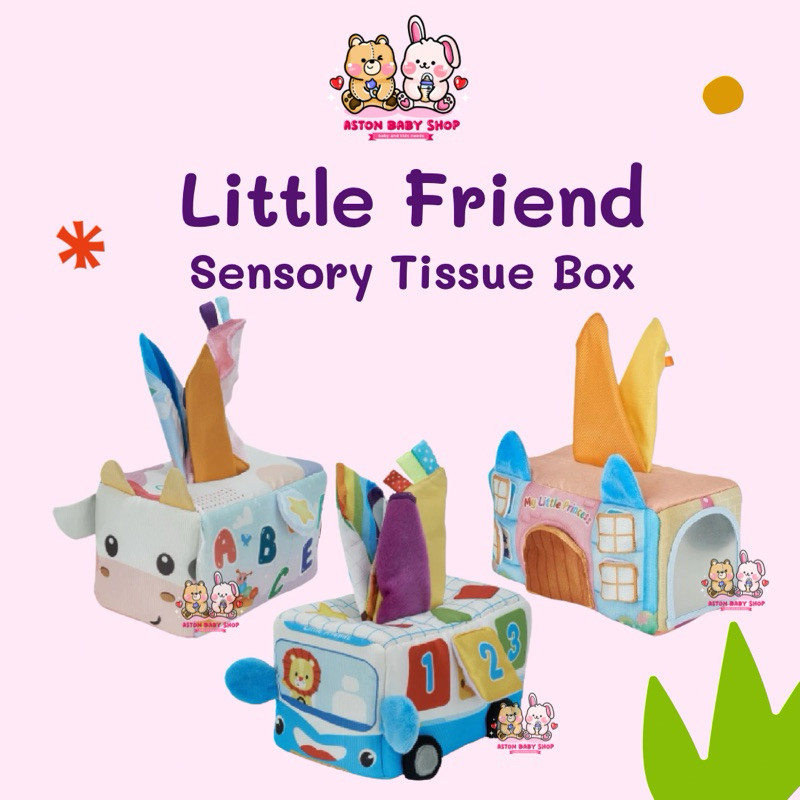 Little Friends Sensory Tissue Box / Mainan Kotak Tissue Bayi / Mainan Sensori
