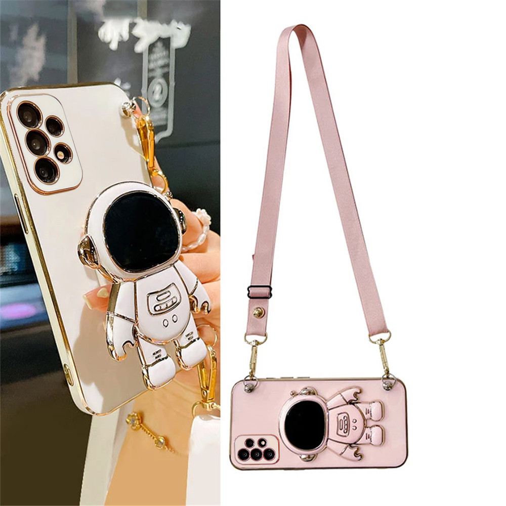 Astronaut Crossbody Lanyard Phone Holder Case For Samsung Galaxy A14 A53 A13 A52 A72 A51 A71 A50 A12