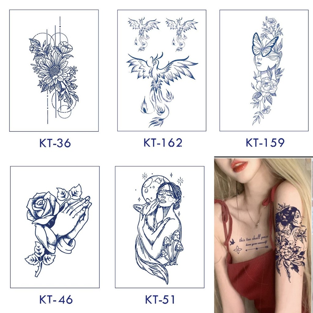 

[Pengiriman 24 Jam] Tato Temporer Tahan Lama 15 Hari Tato Temporer Anti Air Tato Temporer Sticker 12*19 cm