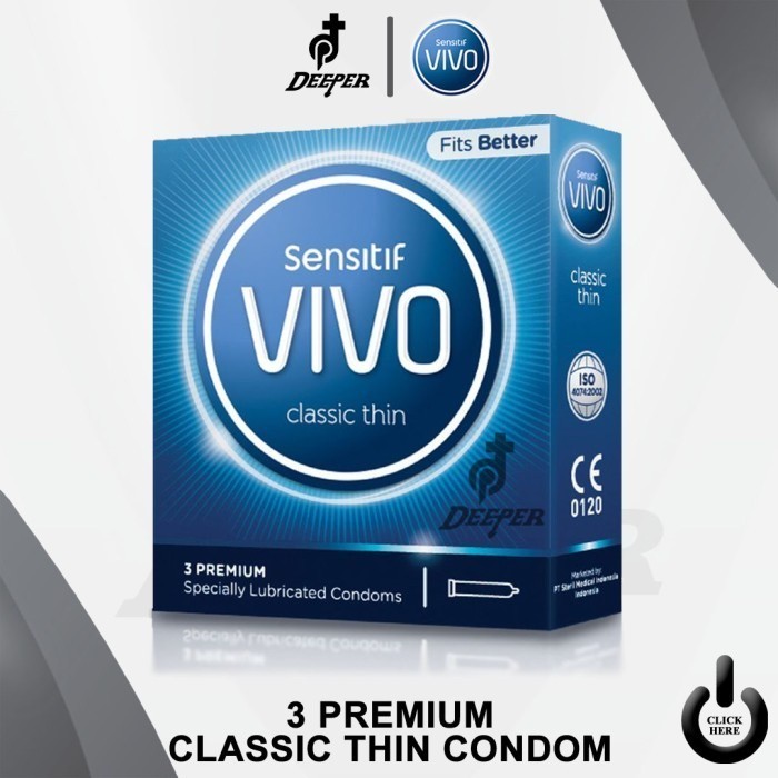 Vivo Kondom Sensitif Classic Thin Isi 3 Condom Alat Kontrasepsi