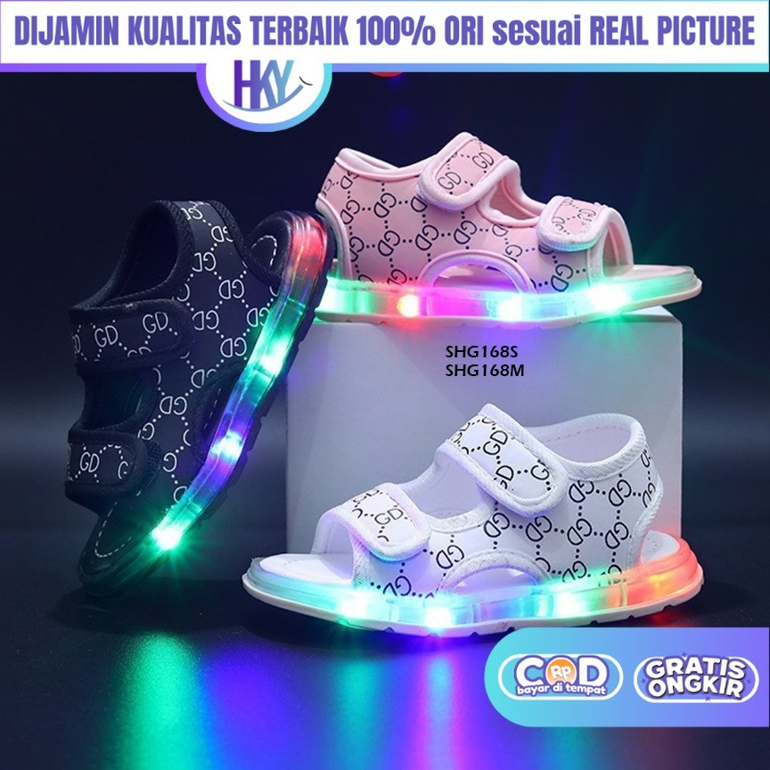 Sandal Sendal sepatu gunung lampu LED Anak Laki Laki Perempuan Jordan GD Import Premium SD SMP