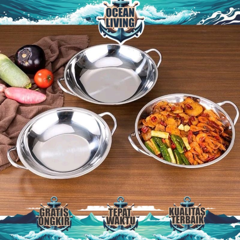 Wajan mini stainles anti lengket / kuali mini piring prasmanan - OCEAN LIVING