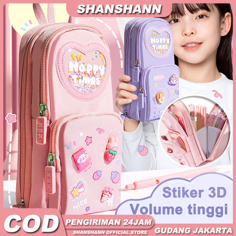 

Tempat Pensil Kotak 3D Anak Lucu Besar / /Sekolah Dasar Kotak Pensil Siswa / Fun Korea Bag Model Pensil Kanvas 6 Kamar