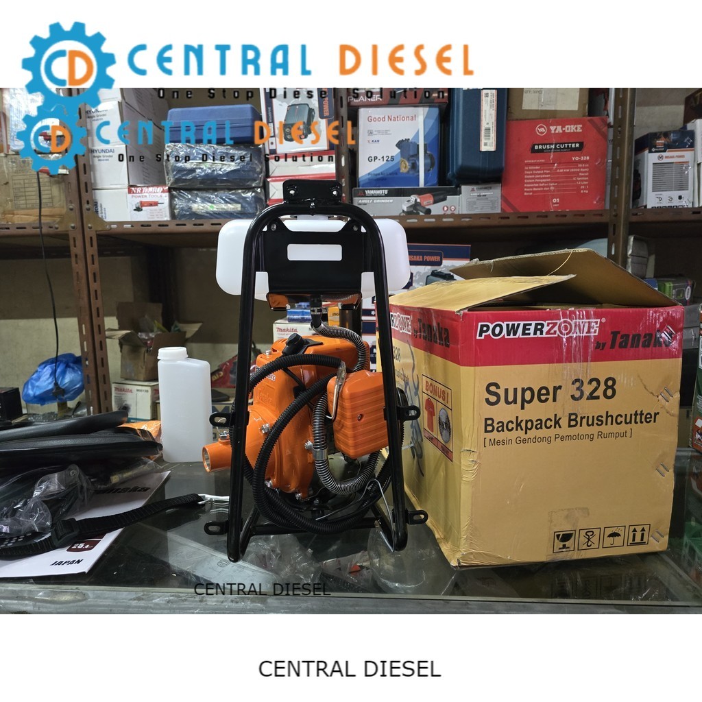 Brushcutter/ Mesin potong Babat rumput Powerzone by Tanaka Super 328 babat rumput