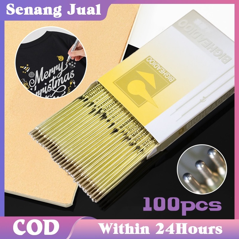 

Isi 100 Penanda Pakaian Pulpen Kulit / Pena Merkuri Besi Rod / Silver Pen Pola Kulit