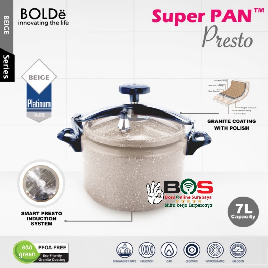 Bolde Panci Presto Granite 7 Liter Bolde Super Pan Presto Induksi